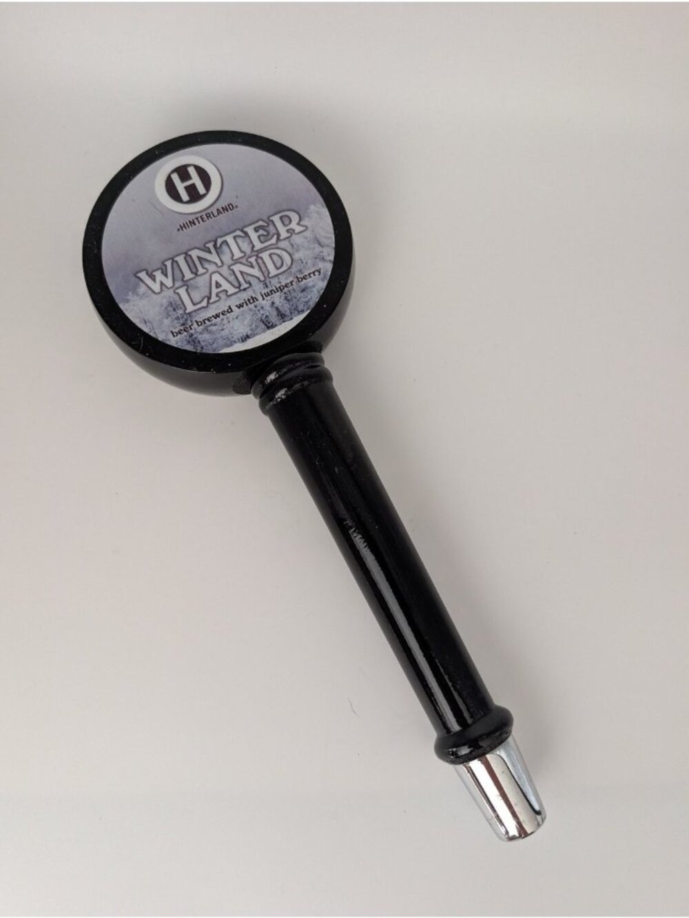 Hinterland Winter Land Tap Handle Black 9in Juniper Berry Brewery Collectible